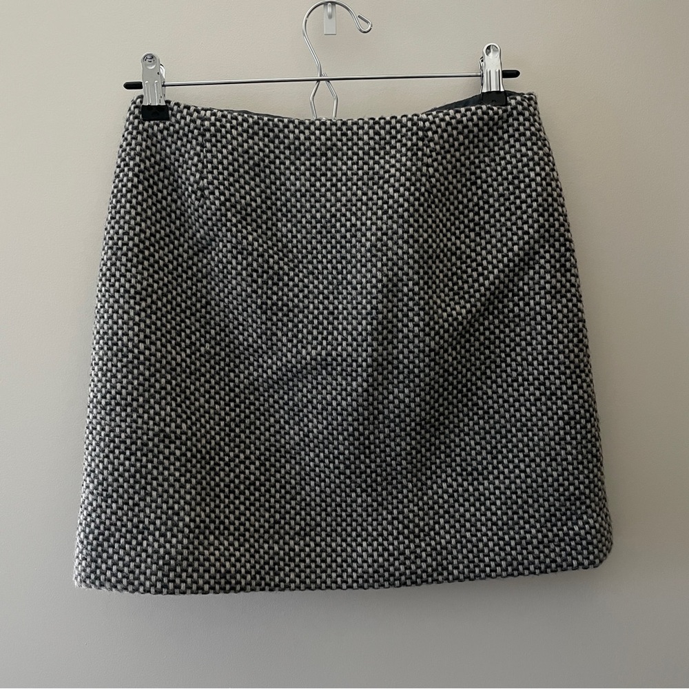 J Crew wool blend mini pencil skirt grey